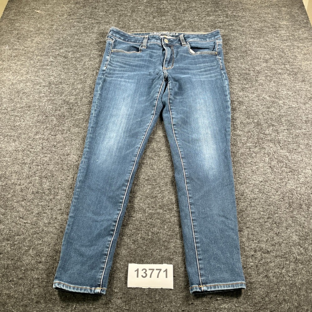 American Eagle Outfitters Jeans Womens 12 Blue Denim Cotton 360° Super Stretch